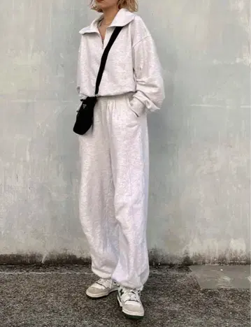 LODIUM 아노락 맨투맨 세트업 그레이 맨투맨