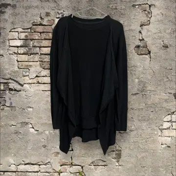 ZARA 비대칭 페이크 레이어드 맨투맨 가디건 블랙