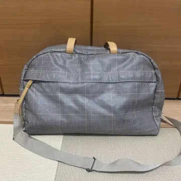 TSUMORI CHISATO 그레이 계열 체크 무늬 보스턴 백