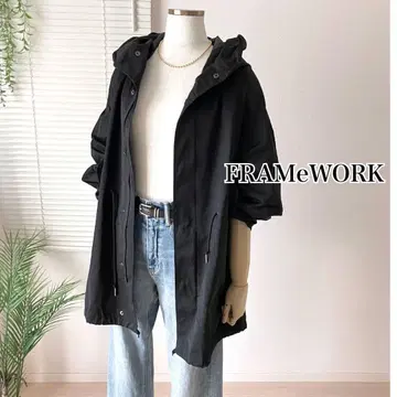 FRAMeWORK 피쉬테일 블루종 후디 코트 38 블랙