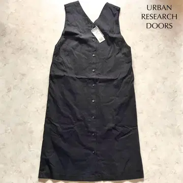 택 포함 새상품 DOORS*V넥 2WAY 오버롤 스커트 블랙