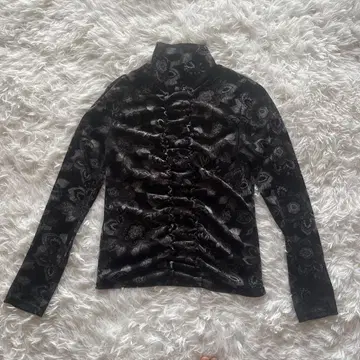 Gabardine K.T 여성용 긴팔 블라우스 M 꽃무늬 화려한 모노톤