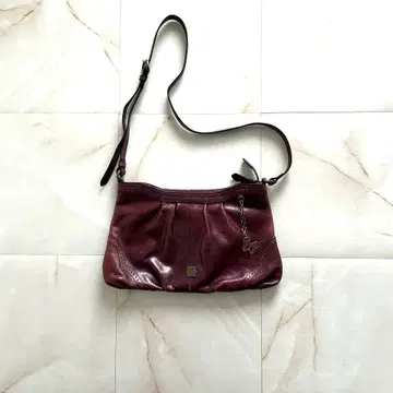 ANNA SUI 가죽 숄더백 보르도 모리걸 페어리 그런지