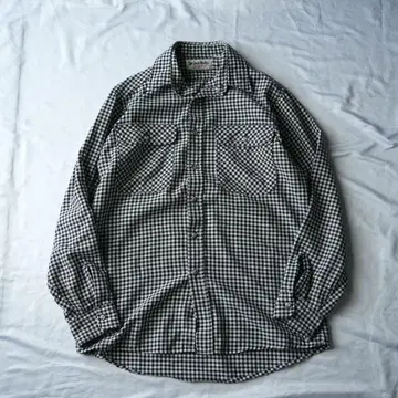 80s 90s 블록 체크 셔츠 모노톤 USA제 vintage 구제 의류