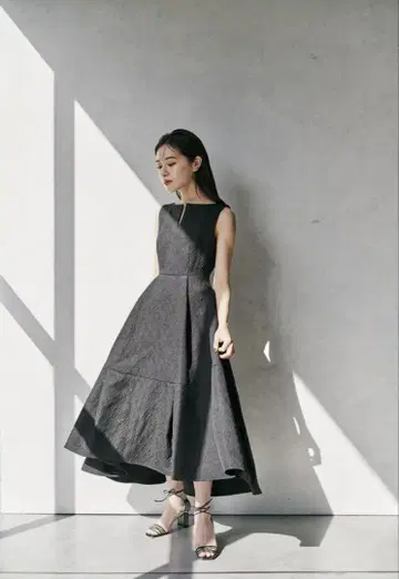 새상품 Keyneck Jacquard Dress L AUBE BLANC