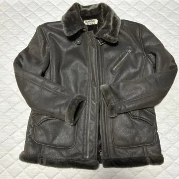 KANSAIJEANS 다크 브라운 페이크 무스탕 자켓 M 사이즈