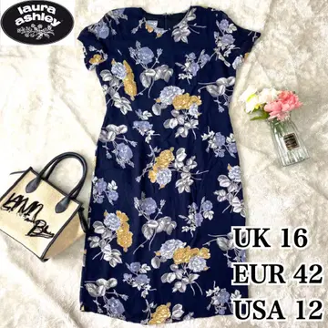 LAURA ASHLEY 새상품급 반팔 원피스 꽃무늬 올 패턴 빅 사이즈