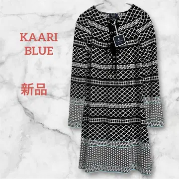 KAARI BLUE 기하학 패턴 긴팔 원피스 신축성 사이즈 S
