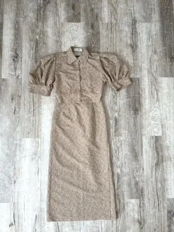 lilybrown 베이지 꽃무늬 셋업 투피스