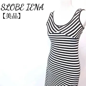 [ 새상품급 ] SLOBE IENA 일본제 보더 무늬 슬리브리스 원피스
