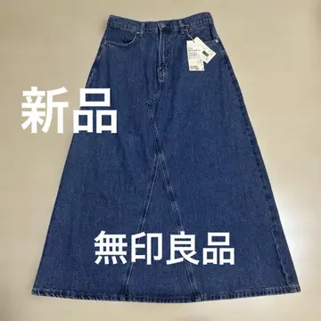 무인양품 카포크 혼방 데님 A라인 스커트