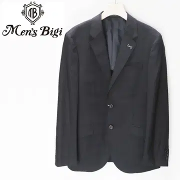 [ MEN'S BIGI ] 새상품 실크 혼방 섀도우 체크 2B 자켓 S