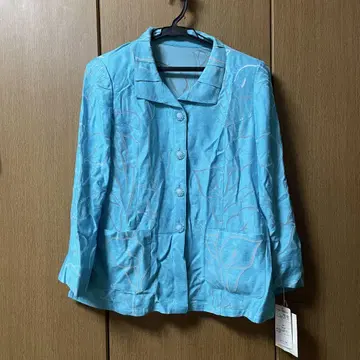 하나비시 하나비시 스카이블루 블루 긴팔 블라우스 어깨 패드