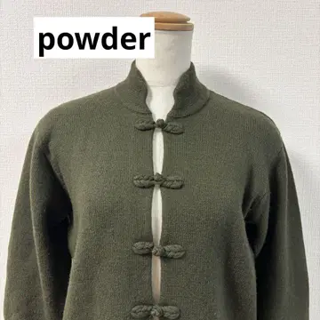 레어 새상품급 powder 시모사코 히데키 차이나풍 가디건 카키