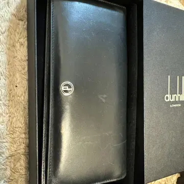 dunhill 블랙 가죽 장지갑 박스 포함