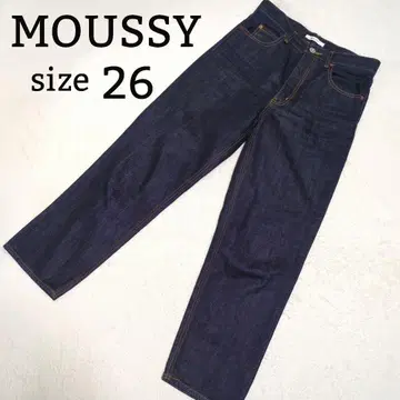 MOUSSY 마우지 스트레이트 데님 와이드 팬츠 하이웨스트 26