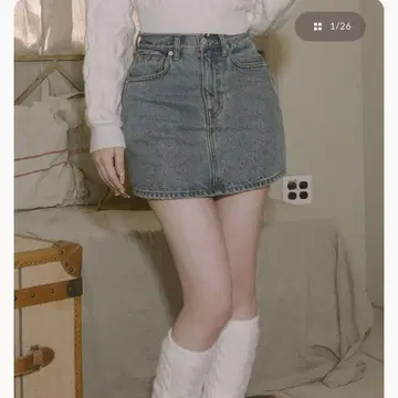 darich 다리치 백커브 데님 미니 스커트