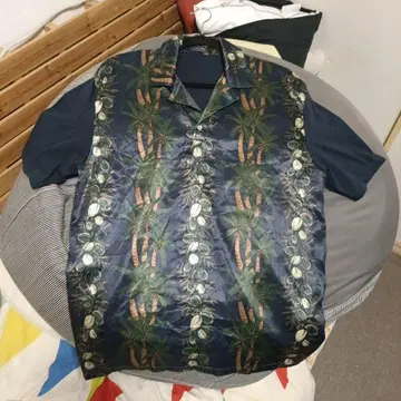 ZARA MAN 야자수 패턴 폴리 혼방 셔츠 made in Morocco