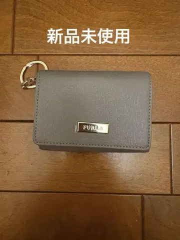 FURLA 그레이 접이식 지갑 키체인 포함