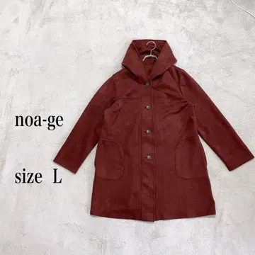 noa-ge 브라운 후드 부착 코트 L