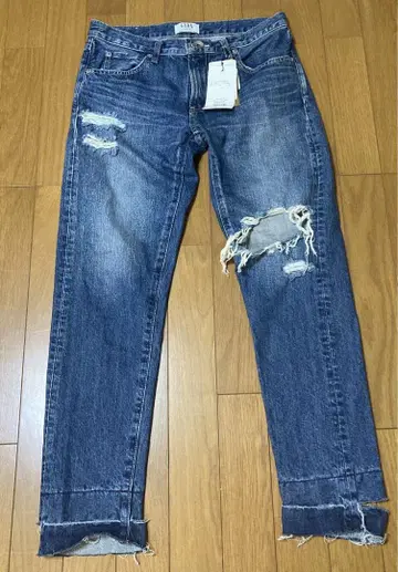 GYDA 데미지 가공 블루 데님 M