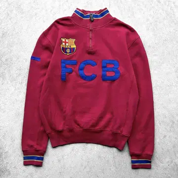 레어 FC 바르셀로나 자수 와펜 하프 지퍼 맨투맨 트레이닝복