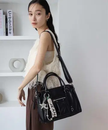지나시스 블랙 숄더백 2WAY