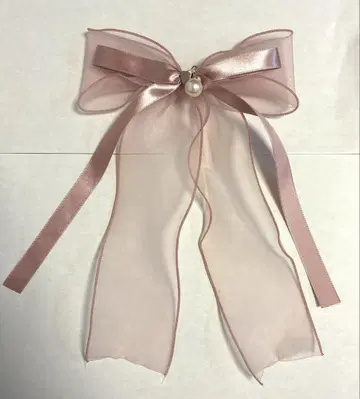 리본 핑크 브라이덜용 클립