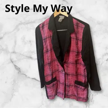 Style My Way 체크 무늬 테일러드 자켓