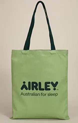 AIRLEY 에코백 그린 컬러 로고