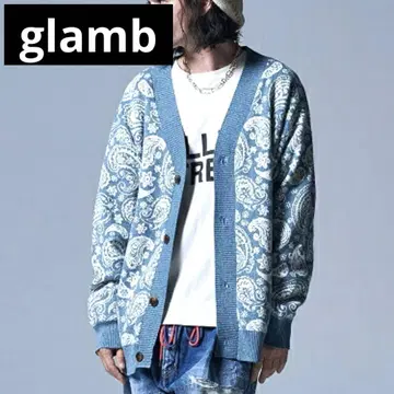 [미사용] glamb 그램 빅 페이즐리 가디건 코튼 100%