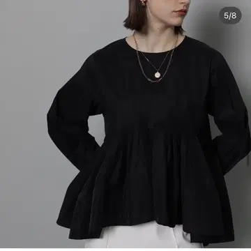 CADUNE 턱 블라우스 카듀네 블랙 38