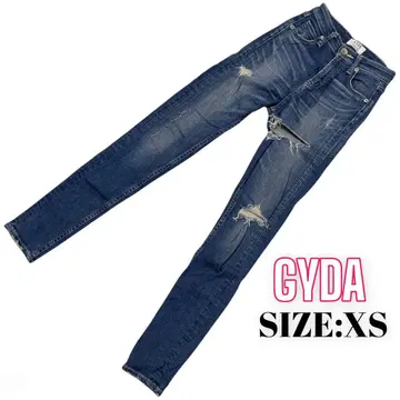 A328 GYDA 하이라이즈 크러쉬 데미지 스키니 데님