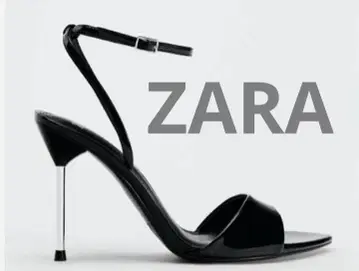 ZARA 메탈릭 힐 스트랩 샌들 새상품