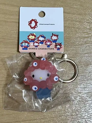 산리오 만박 미야쿠미야쿠 클리어 컬러 키링 키티