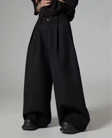 Y2K 더블 플리츠 드레이프 플레어 슬랙스 지저인 그런지 아카이브