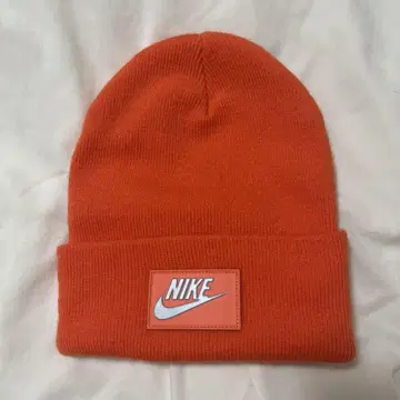 Nike 오렌지 니트 모자 프리 사이즈