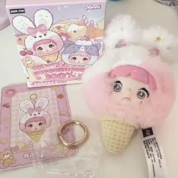 Nommi Sweetness100% 봉제 인형 키링 토끼 아이스크림