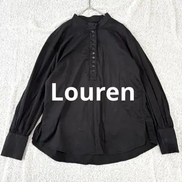 louren 로렌 프론트 소매 다중 버튼 볼륨 셔츠 풀오버 블랙