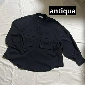 antiqua 디자인 셔츠 셔츠 여성용 상의 긴팔 블랙