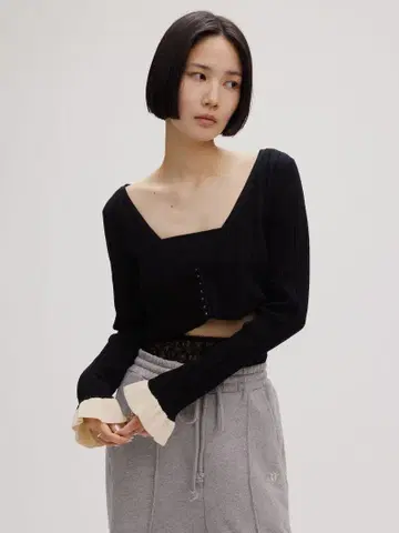 Ameri MEDI PURIPURI SHORT KNIT CARDIGAN