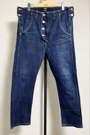 CABANE de ZUCCa 데님 와이드 사루엘 팬츠 변형 짧은 기장