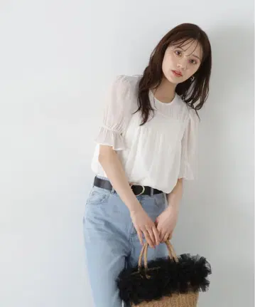 셔링 퍼프 블라우스