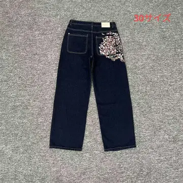 미사용 derschutze 자수 다크 블루 스트레이트 데님 30 사이즈