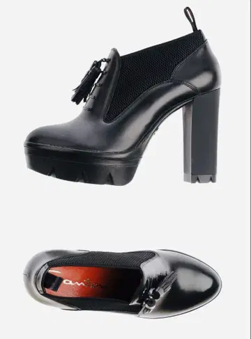 추천 SANTONI 이탈리아제 38 태슬 장식 블랙 부티 천연 가죽
