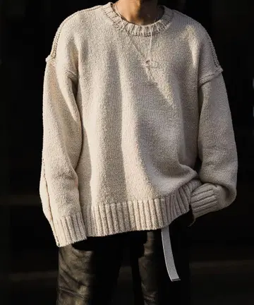 NATURAL COTTON DOUBLE FACE KNIT PULLOVER