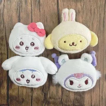 치이카와 산리오 캐릭터즈 헤어 클립 하치와레 토끼 폼폼푸딩