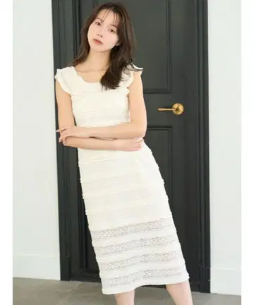 스나이델 홈 컷 레이스 원피스 룸웨어 SNIDEL HOME