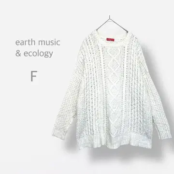 [ 어스 뮤직&에코로 ] 큼직한 시스루 짜임 로우게이지 니트