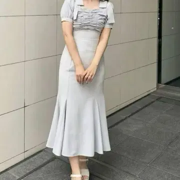 AnMILLE 안미르 도킹 개더 리본 OP 원피스